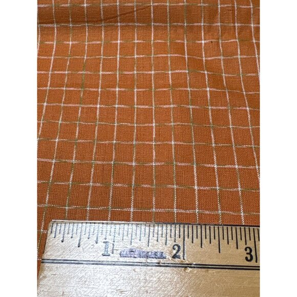 Orange Checkered Fabric Piece 16x32" Cotton Material for Sewing Crafts Quilting - Picture 2 of 7